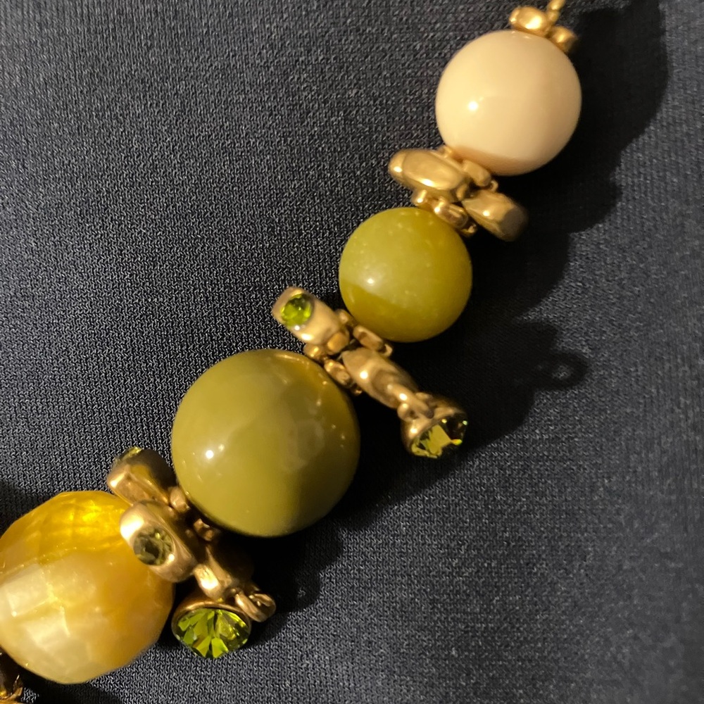 Pilgrim 4/$20  Gold and Green Beaded Necklace